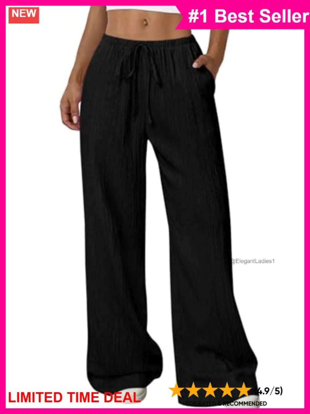 Wide Leg Palazzo Pants High Waisted Flowy Trousers